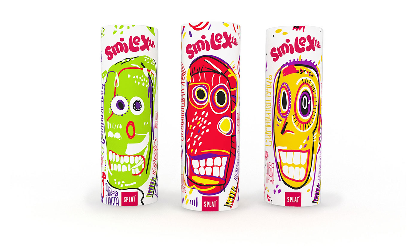 Packaging ILLUSTRATION  toothpaste teenagers emojy kids smile tooth