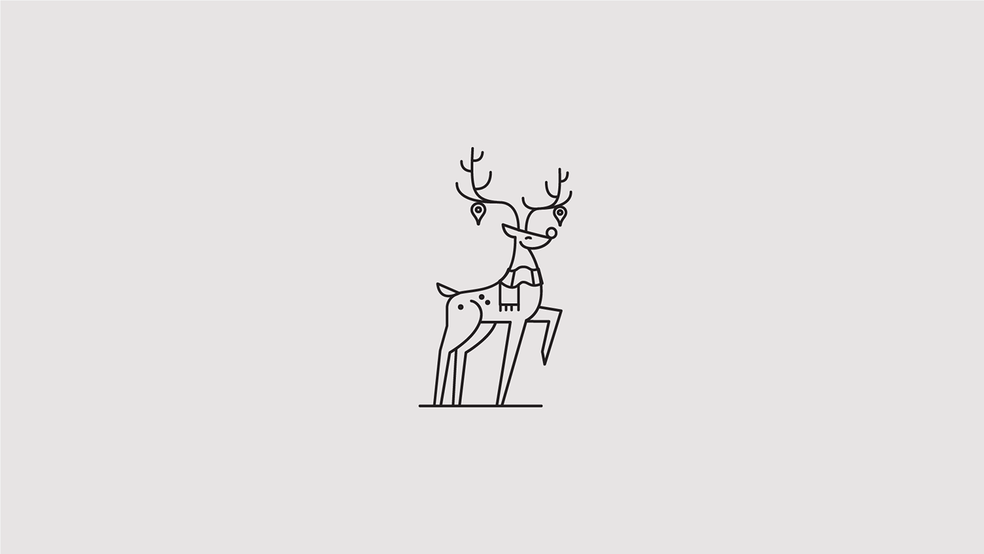 Christmas google deer campaign neon icons characters Presents google store  Pixel 3