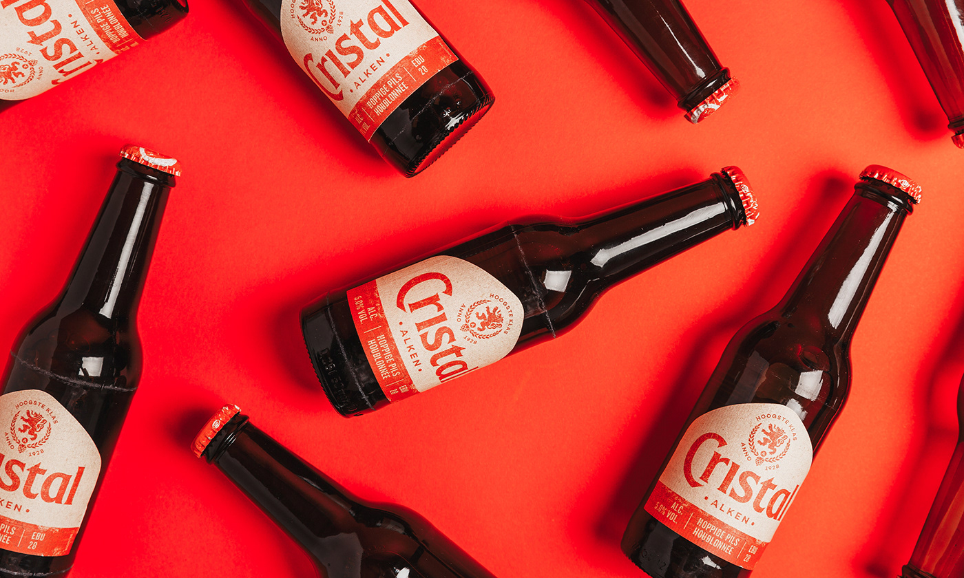 cristal beer brand identity craft texture red Packaging lion rebranding beverages
