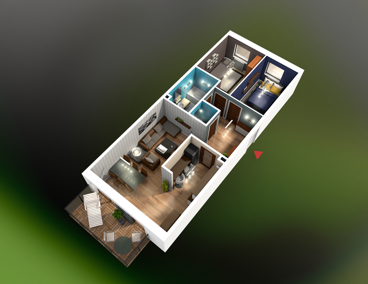 design Interior FURNISHING 3D London cinema 4d residential flat