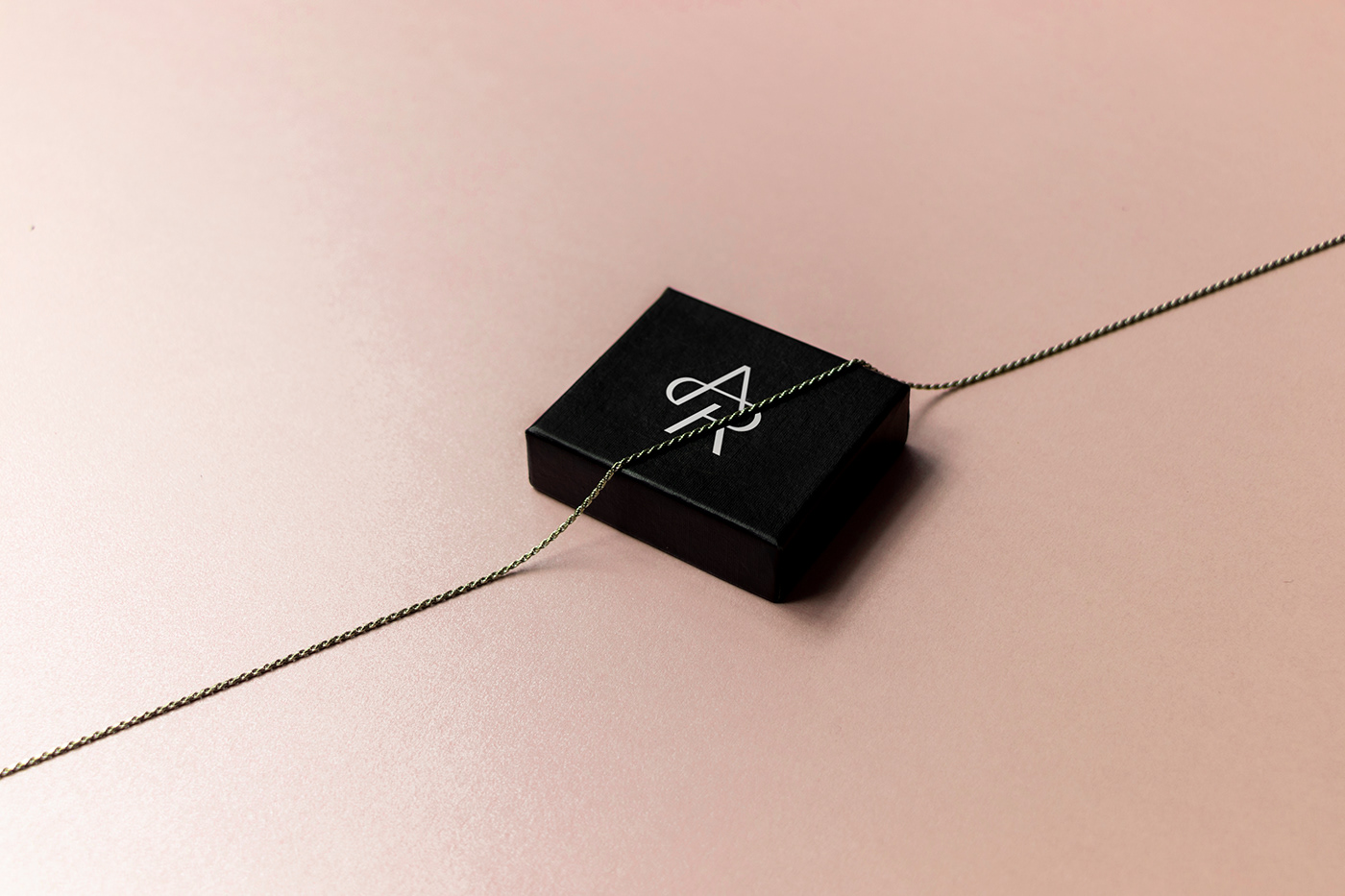 branding  pink nude jewelry logo monogram AR minimal elegant design