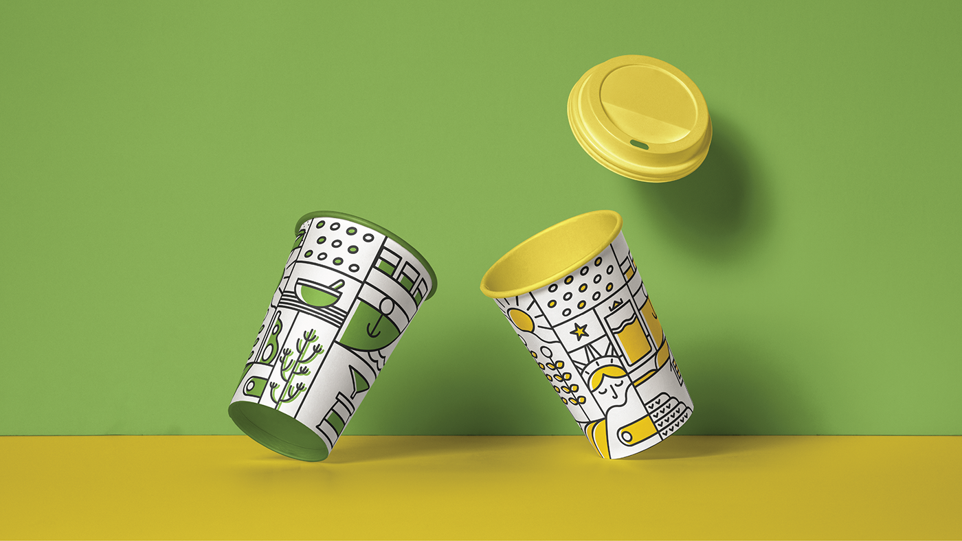 soybean Packaging ILLUSTRATION  branding  art direction  yellow green vietnam drink beverage