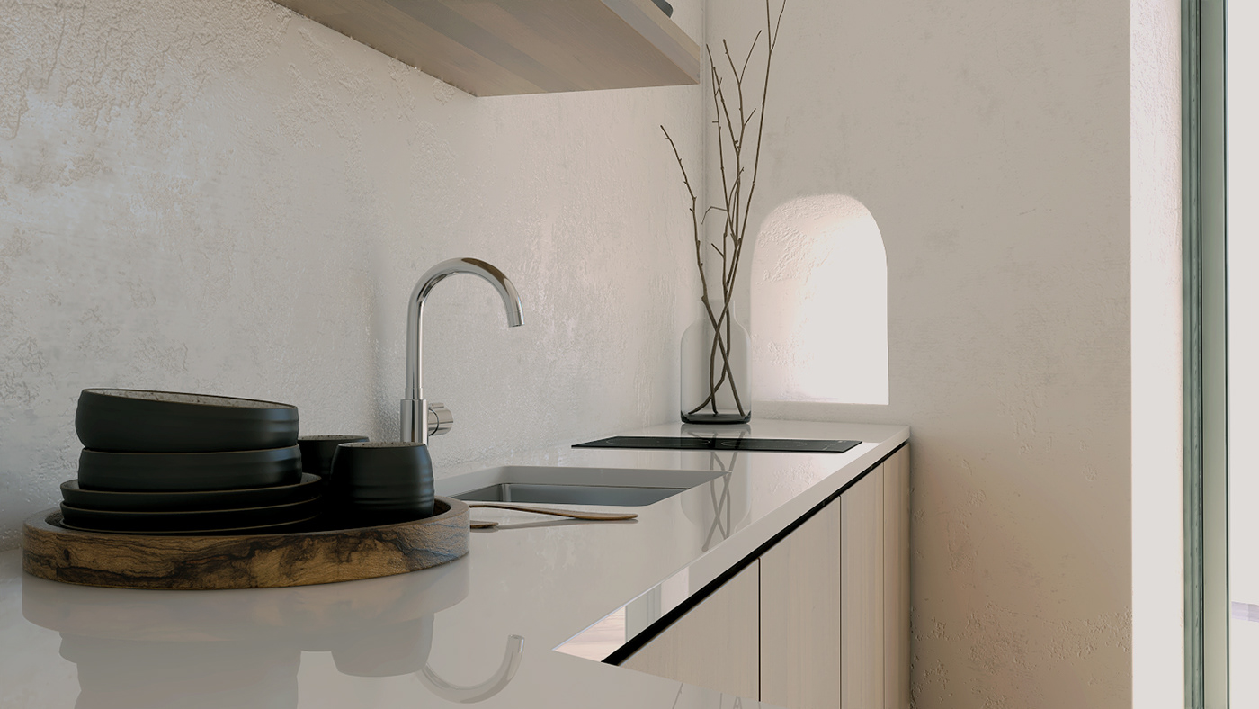 architecture visualization Render vray residential kitchen design