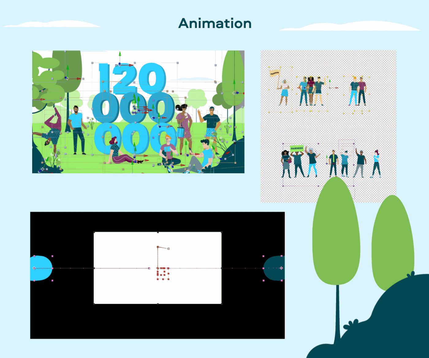 2D after effects animation  Character Character design  ILLUSTRATION  motion vector blue corporate