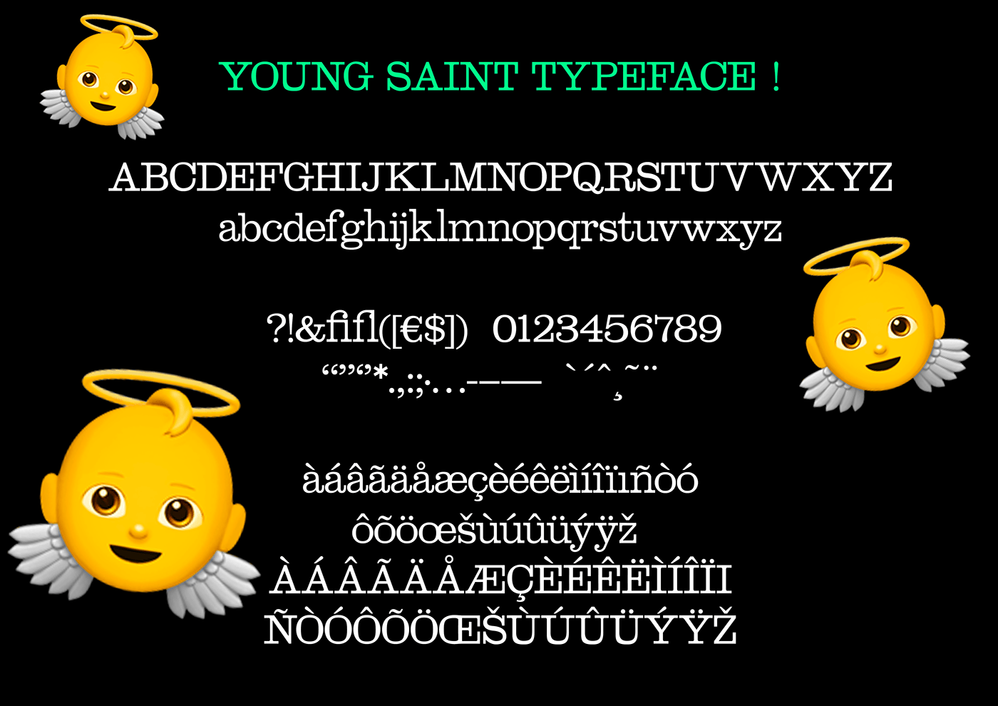 Typeface typography   font type glyphs grahic design Typographie mise en page Layout young saint