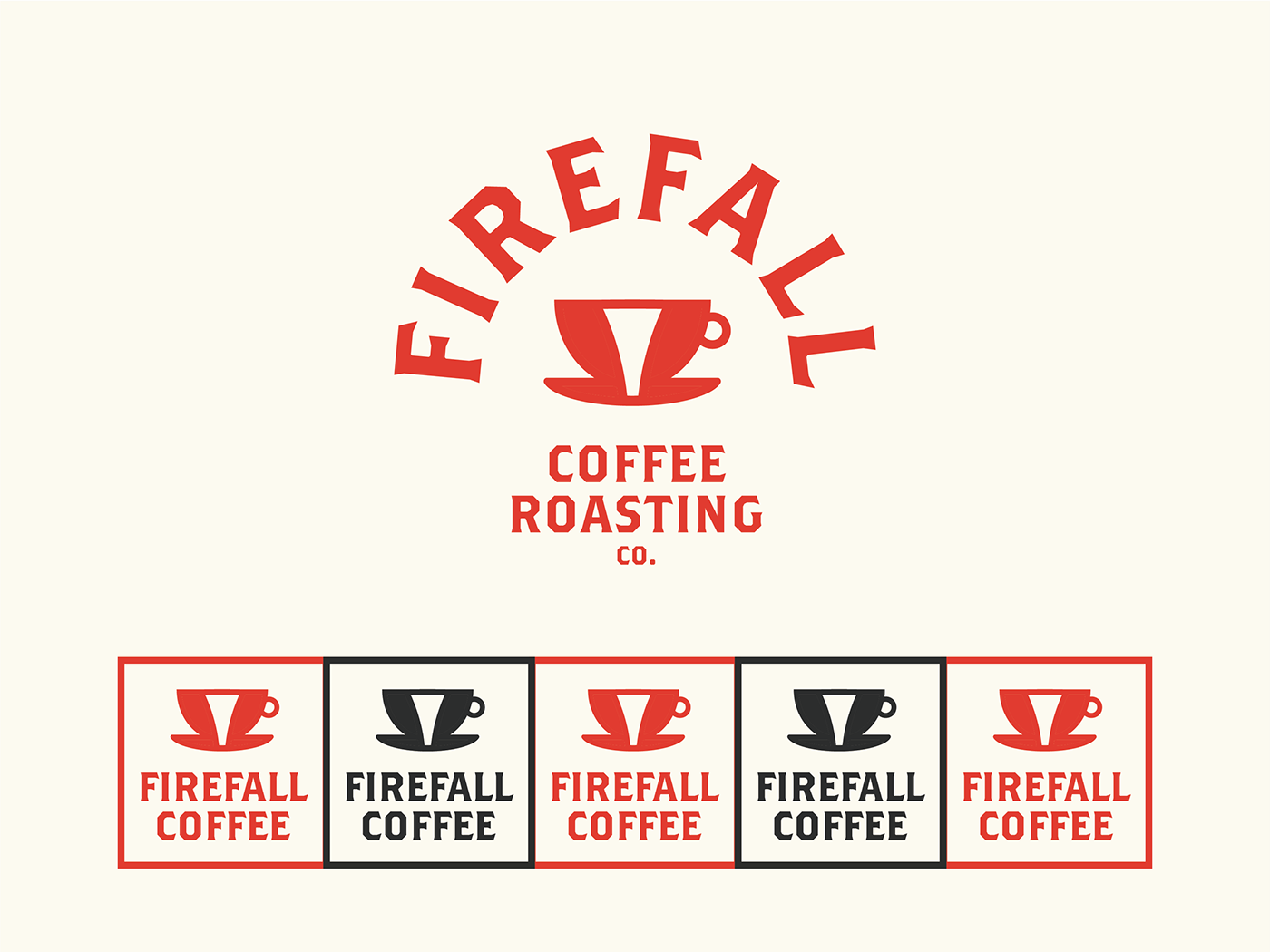 cafe branding Cafe design California coffee logo Coffee shop branding coffee shop design firefall coffee packaging