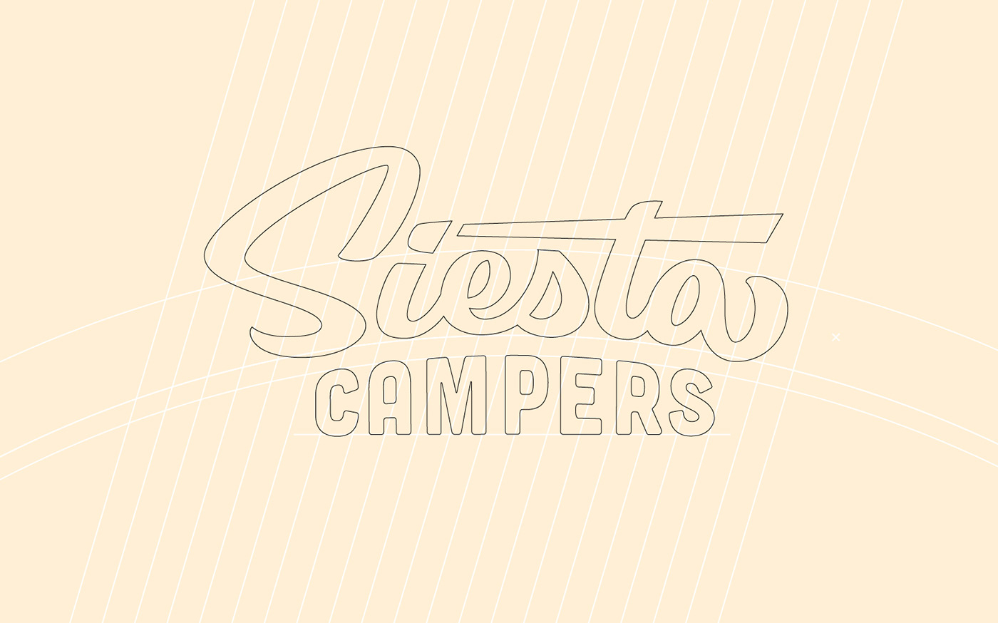 Final vector logotype for Siesta Campers with guides