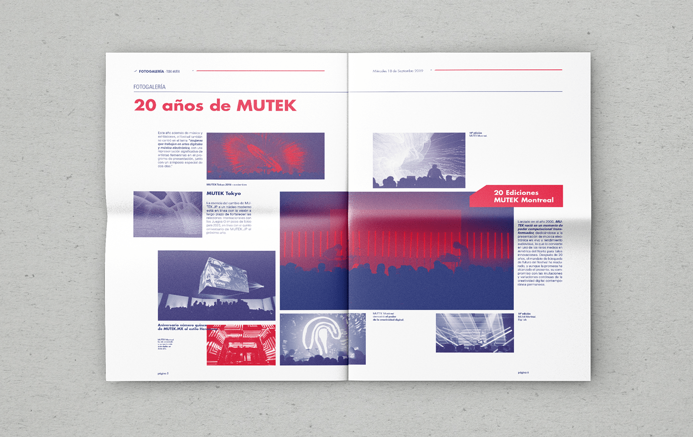 graphic design  editorial design  newspaper print design  Layout Design MUTEK typography   branding  Diseño editorial diseño gráfico