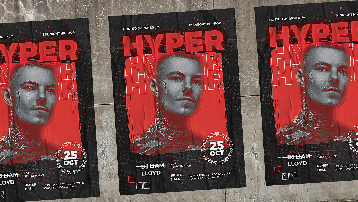 graphicriver flyet template poster template hip hop rap rapper music club mixtape photoshop flyer