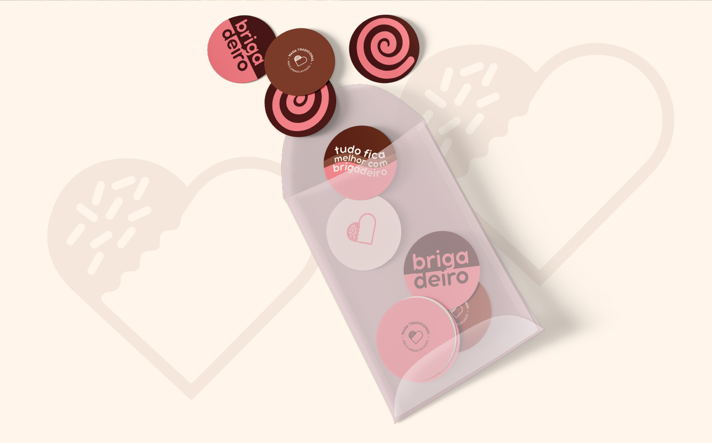 brigadeiro doces identidade visual Logotipo visual identity chocolate Candy pink logo adobe illustrator