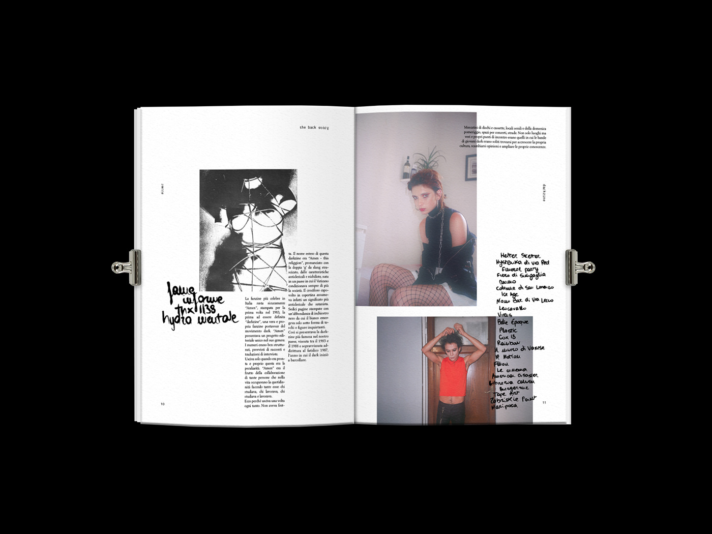graphic design  editorial editorial design  fanzine darkzine InDesign Layout fanzine layout dark alternative