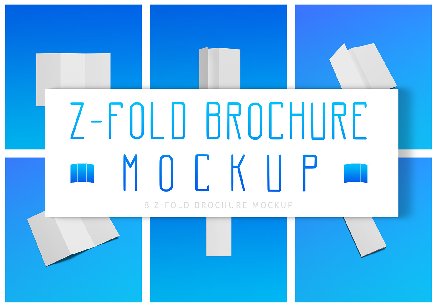 brochure high resolution Mockup z-fold zfold