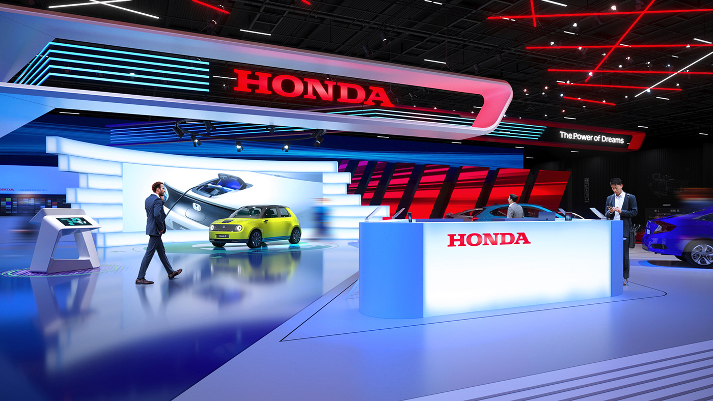 Exhibition  exhibition stand booth booth design brand experience brand identity Stand Event Honda automotive  