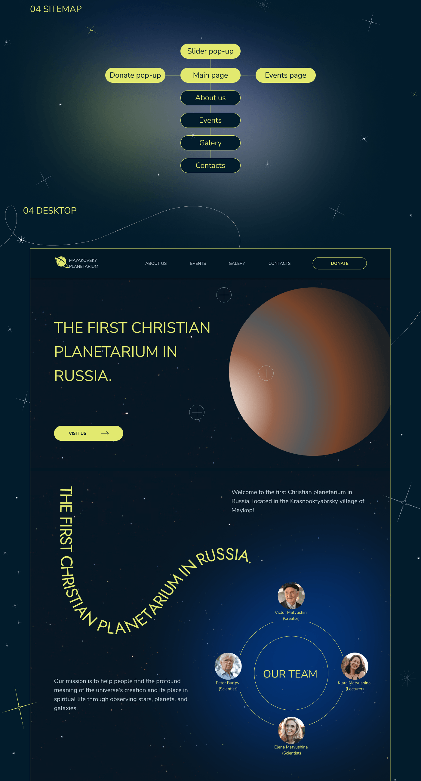 astronomy planetarium Web Design  Website UI/UX Figma landing page ui design
