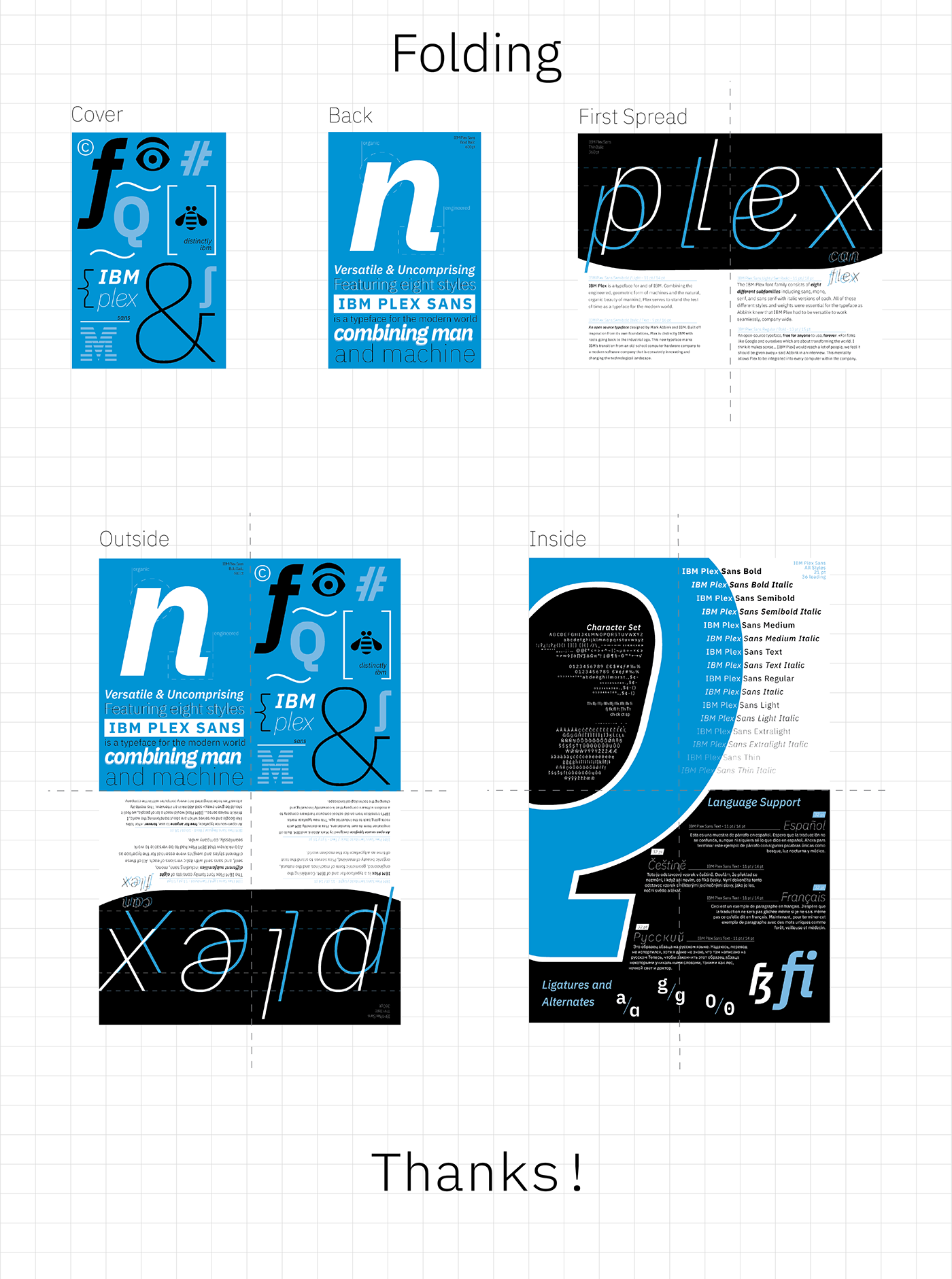 IBM Plex type specimen typography   Typeface design Layout blue black