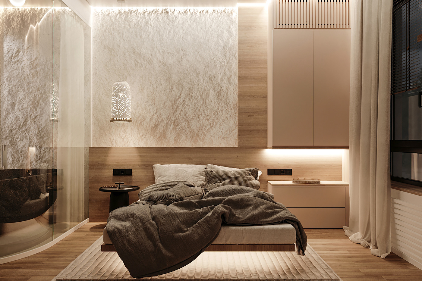 3ds max eco interior interior design  Japandi interior japandi style naturalmaterials scandi Scandinavian design stone visualization