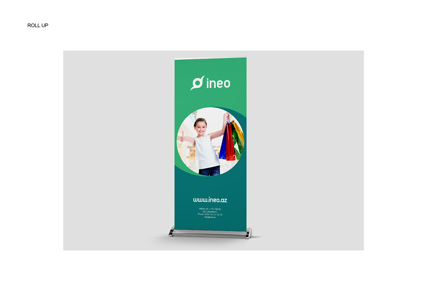 ineo clothes billboard branding  business card green sprout discount Shopping uniform