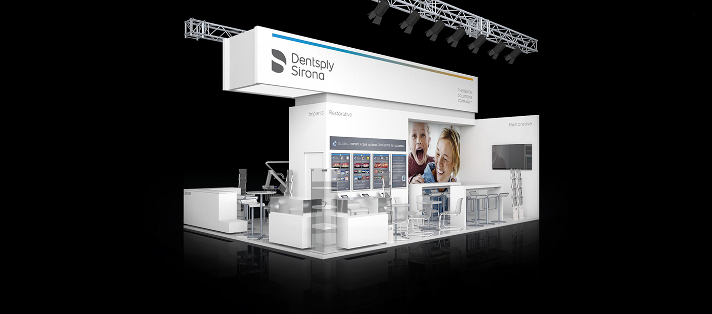 Stand 3D Dentsply Sirona dental Fair pate media Exhibition  exhibition stand stand design
