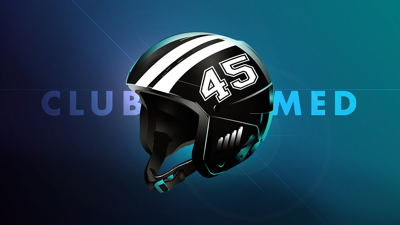 Casque Club Med Helmet safety Club Med club Med Ski vector casque ILLUSTRATION 