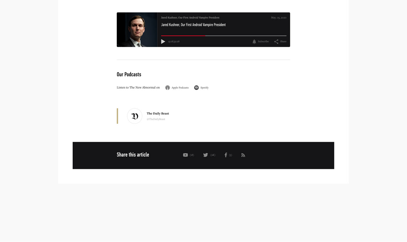 Daily Beast news news site newspaper redesign The Daily Beast Web Design 