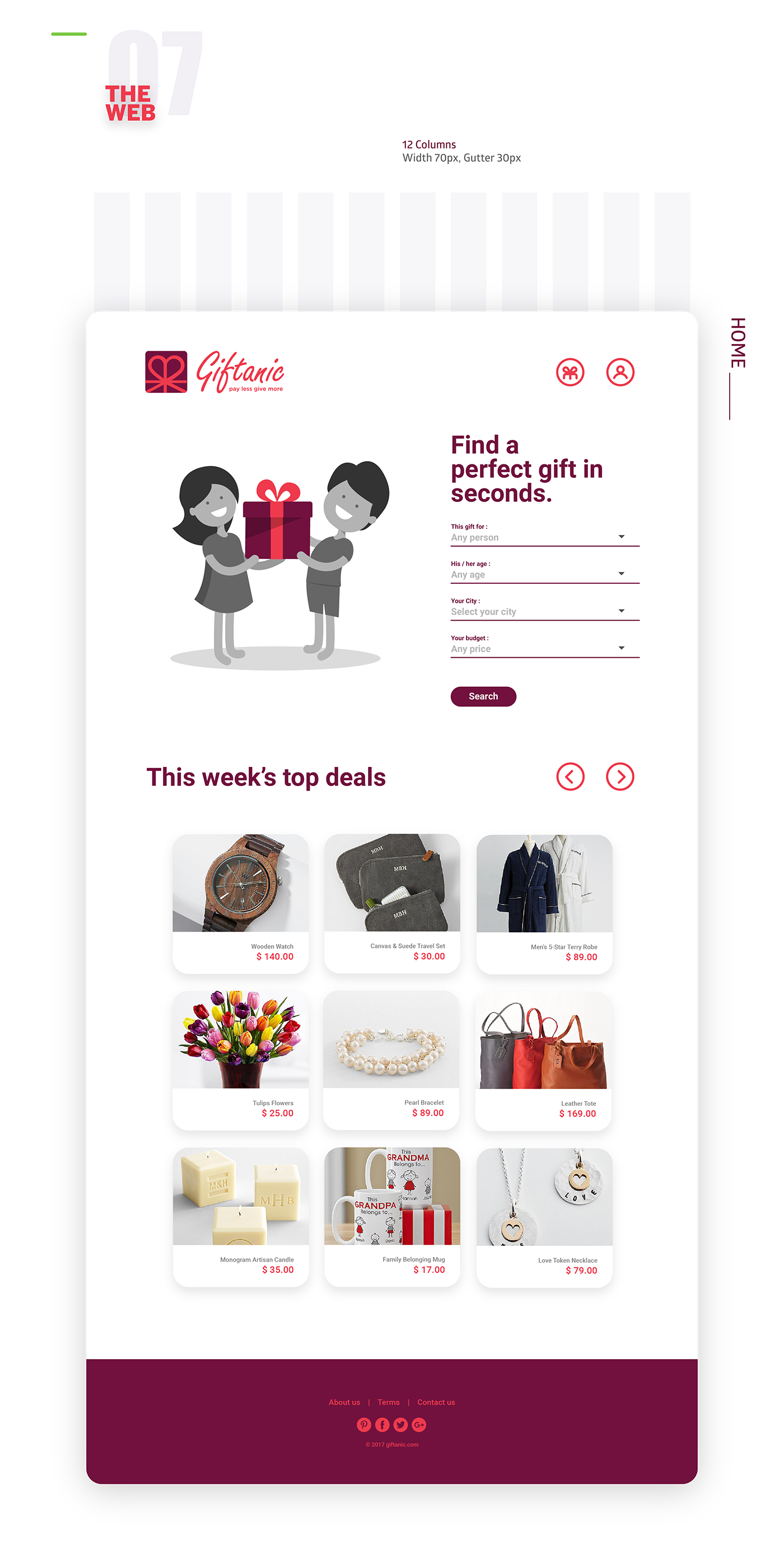 gift recommendation UI/UX Adobe XD Web Design  web app simple Minimalism Love and care branding 