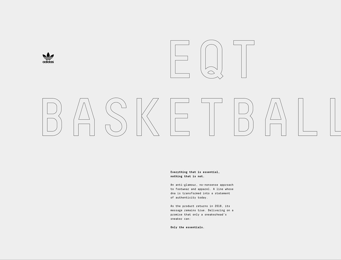 adidas campaign shoe shop eqt basketball Website interaction Layout grid