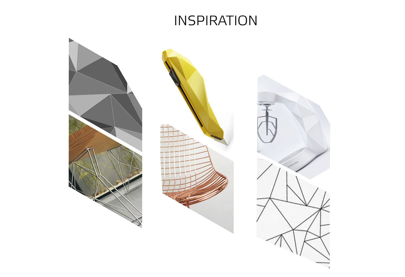 chair origami  plastic steel leg interior chair  polygon design colours stealth
