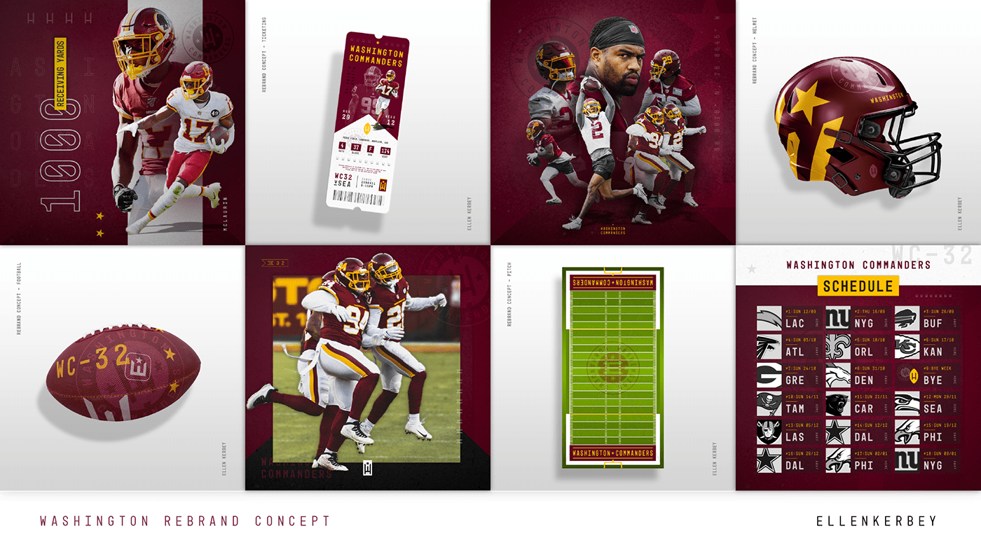 brand identity football graphic design  nfl photo composition Rebrand social design sport design ticket design Washington Redskins