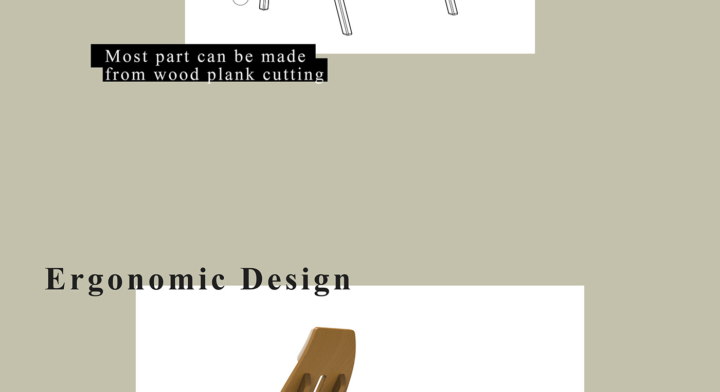 chair design furniture innovation minimal modern product Render simple wood