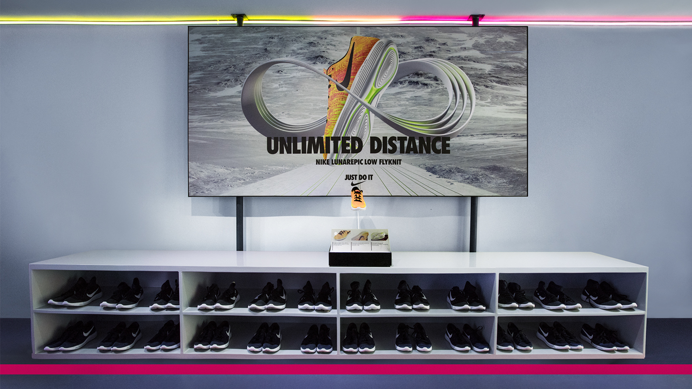 Nike Unlimited stadium footprint running track led innovation pixel Technology