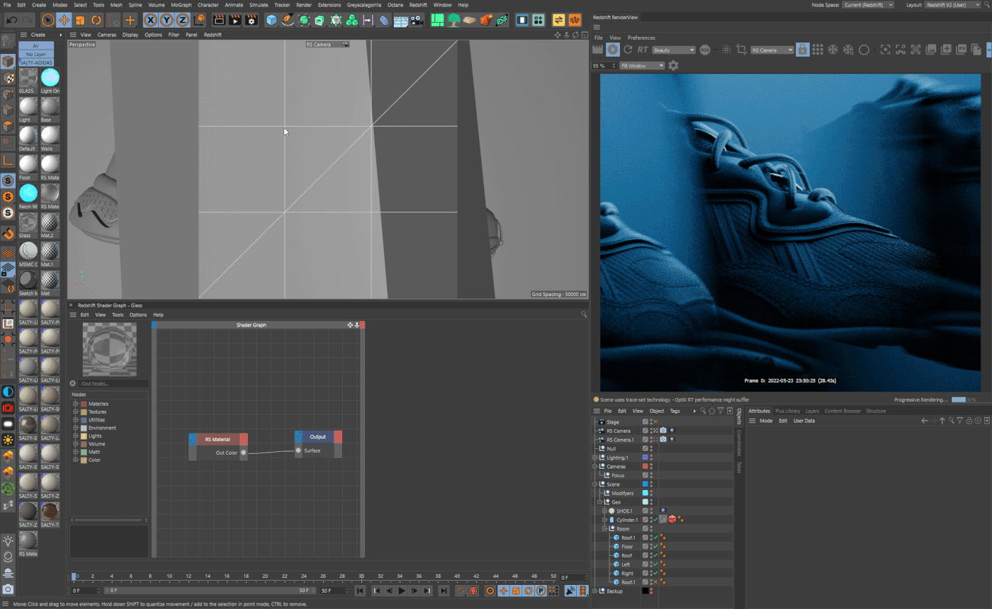 3D CGI design Fashion  lighting minimal shoes