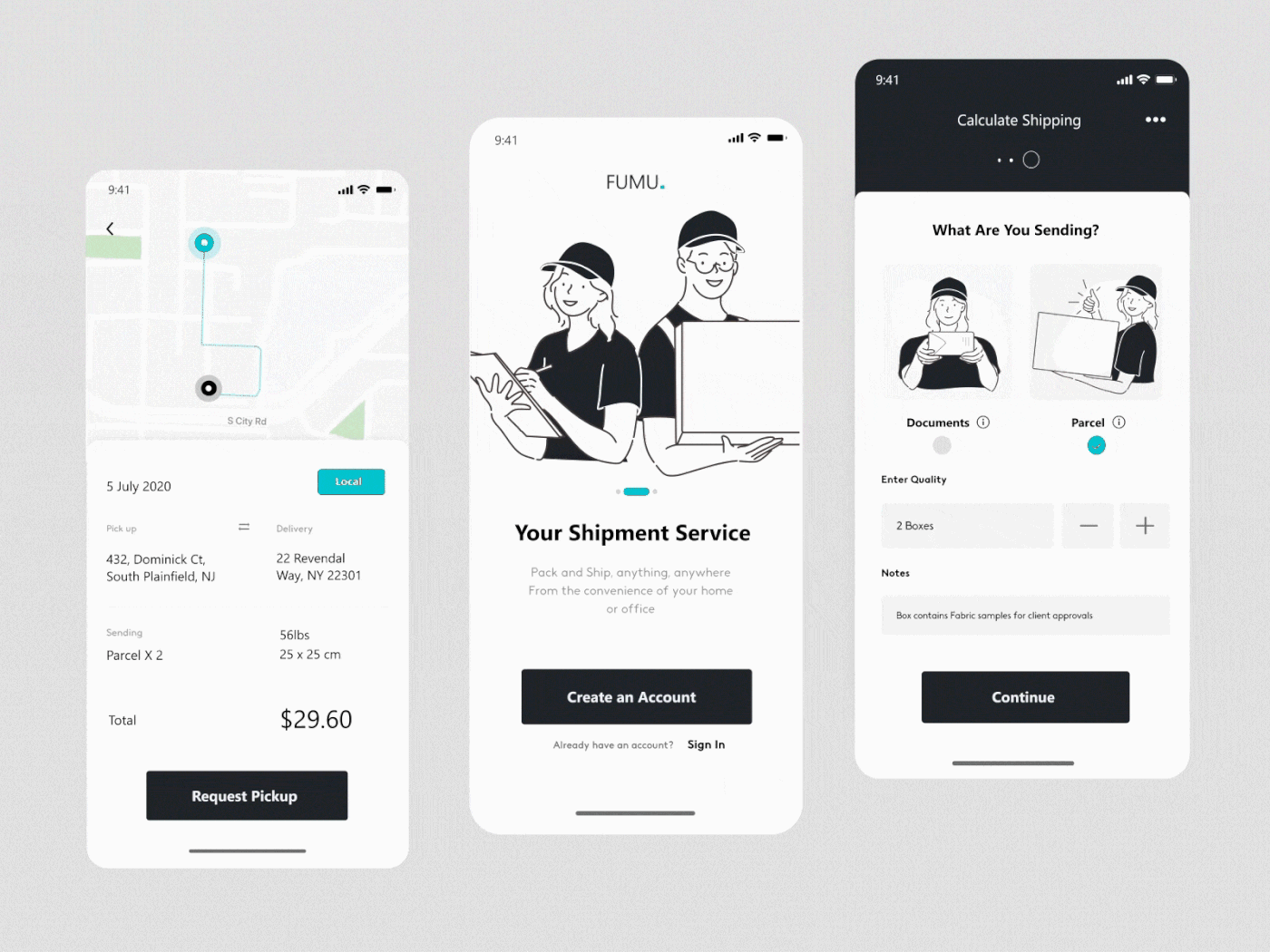 app delivery ILLUSTRATION  interaction mobile modern package delivery UI uiux UX Case Study