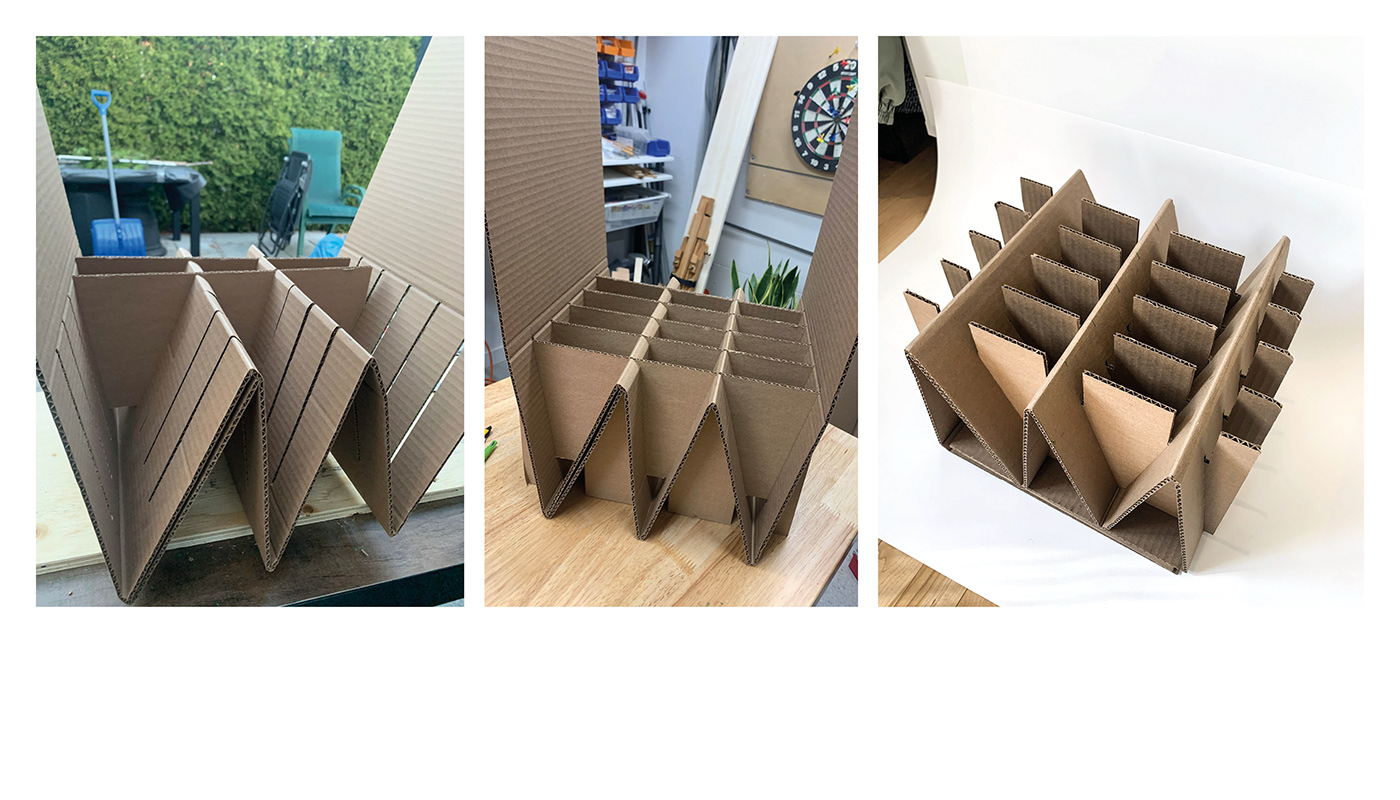 cardboard cardboard furniture carton concept FOOTSTOOL furniture industrial design  recycle