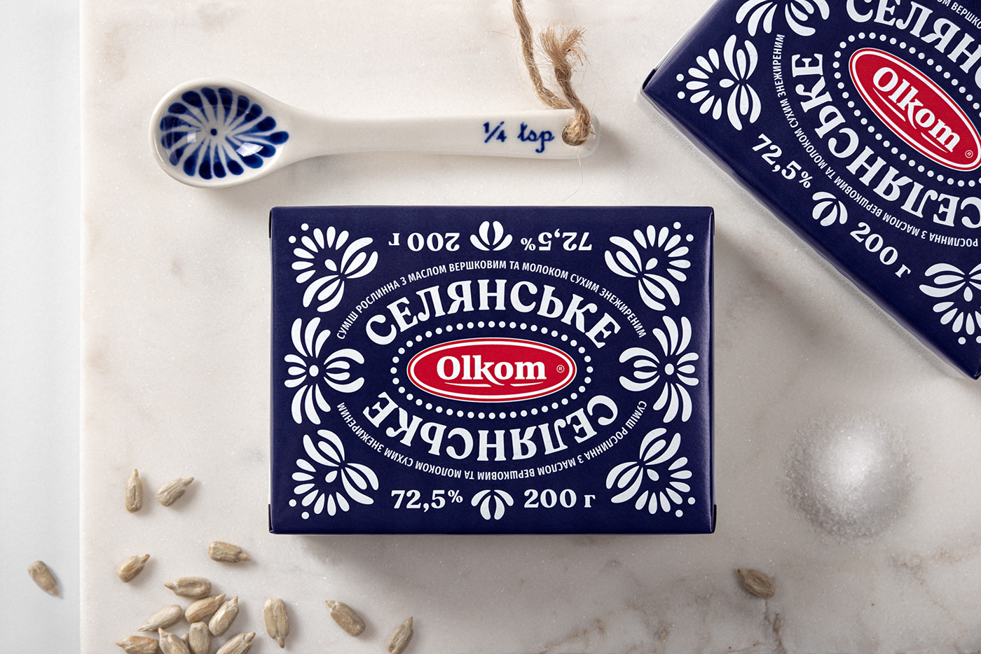 Packaging butter ornament ukrainian pattern spread Dairy Food Packaging consumer branding margarine