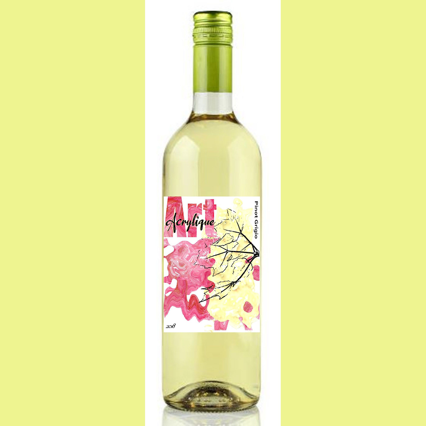 bottle label design Mockup wine