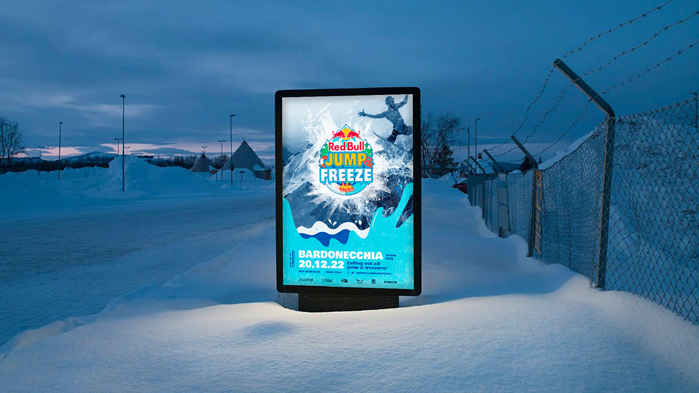brand identity branding  Event graphic design  ILLUSTRATION  poster Red Bull snow sport winter
