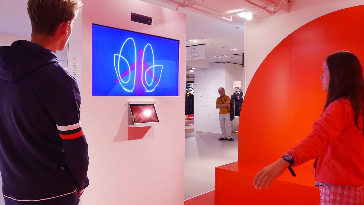 interactivité kinect lacoste jeux olympiques Galeries Lafayette vvvv Superbien