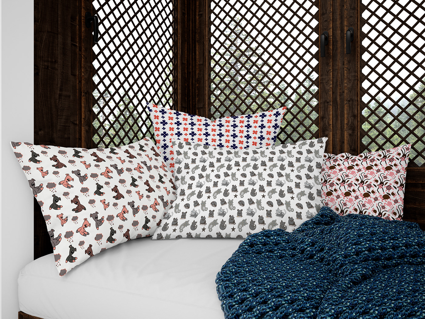 pattern pattern design  pattern designer Graphic Designer textile print surface pattern design seamless pattern design Pillow Design pillow pattern design trendy pattern design