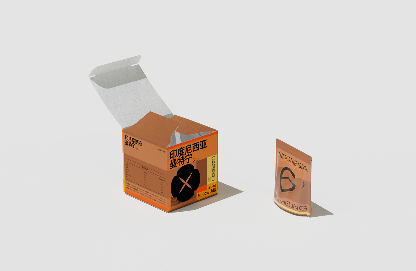 adobe brand identity branding  Coffee color Packaging 包装设计