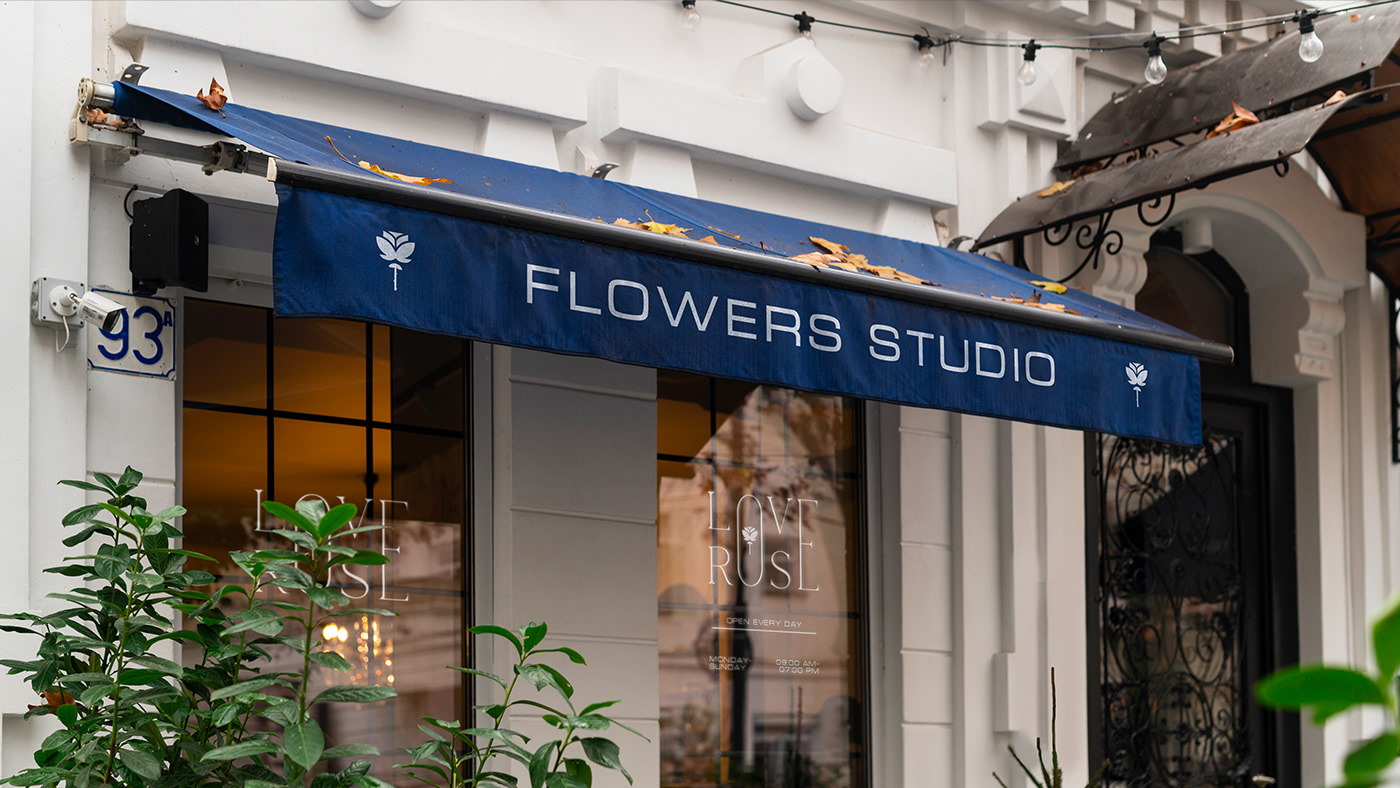 facade sign for a luxury flower shop