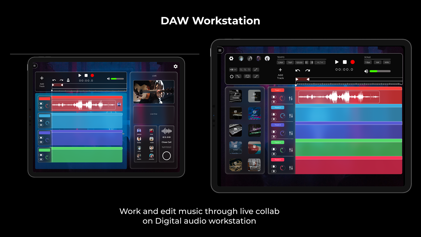 Audio collab concept design digital live music musica prototype workstation