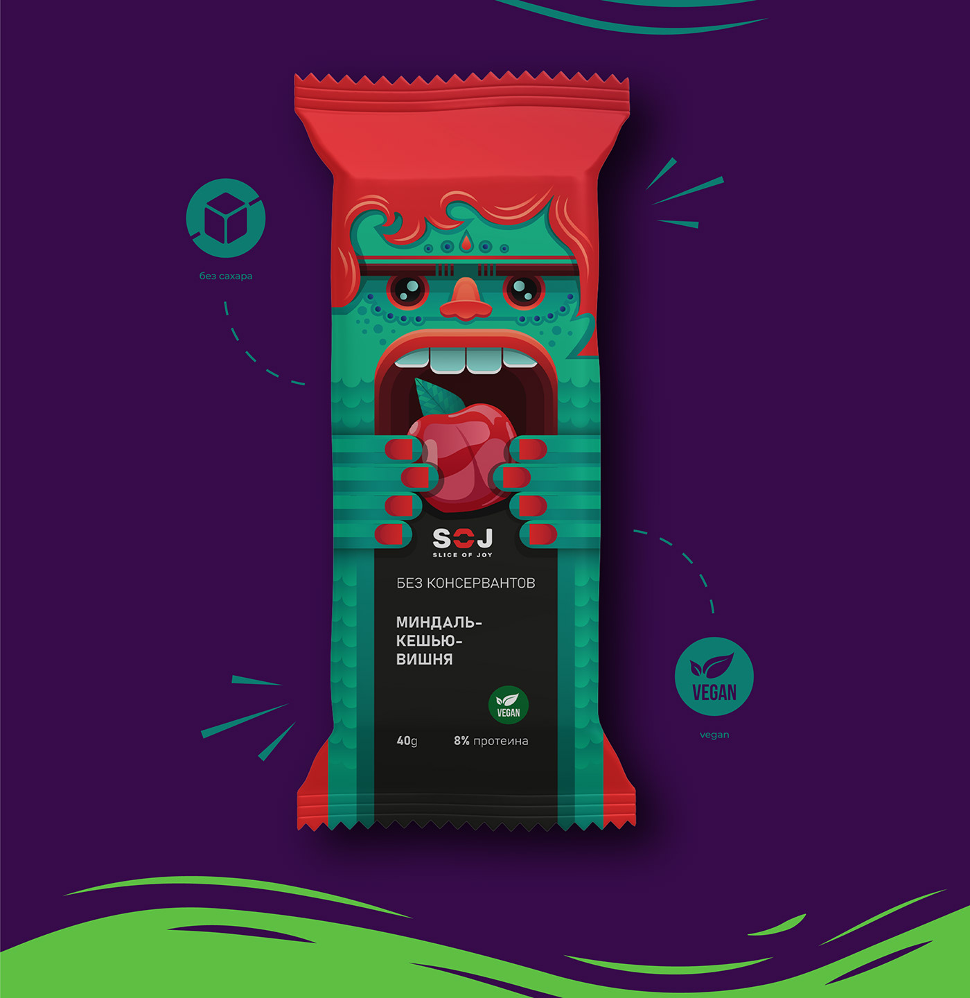 Character design  chocolate chocolate bar monster package Packaging Vector Illustration