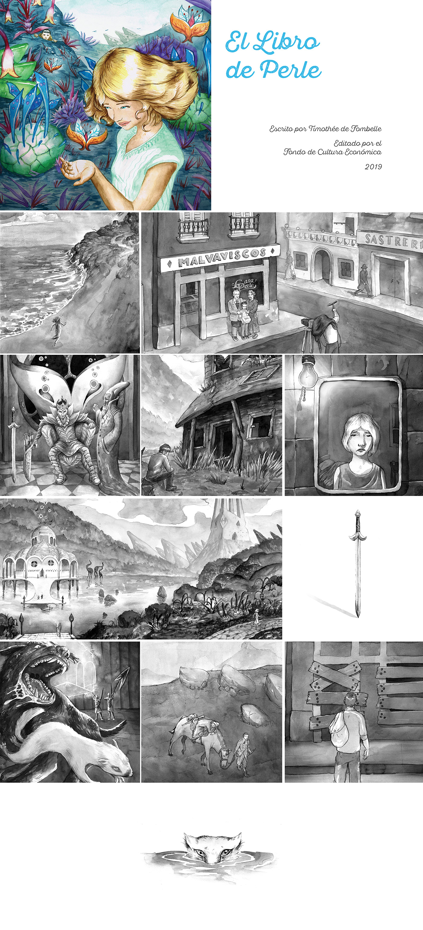 Illustrated book fantasy novel fantasy novel watercolor illustration