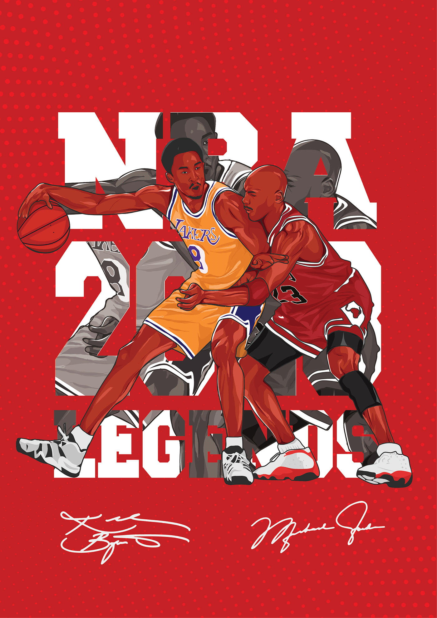 ILLUSTRATION  NBA vector basketball jordan Kobe Bryant LeBron James Michael Jordan NBA Art Nike