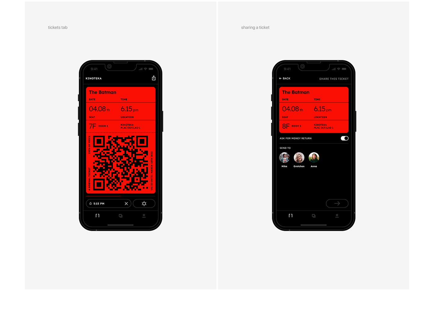 app design Cinema Figma ios Mobile app ui design UI/UX user interface