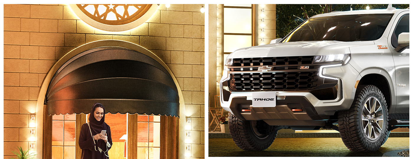 art direction  automotive   car CGI chevrolet dubai ICON Advertising ramadan tahoe UAE