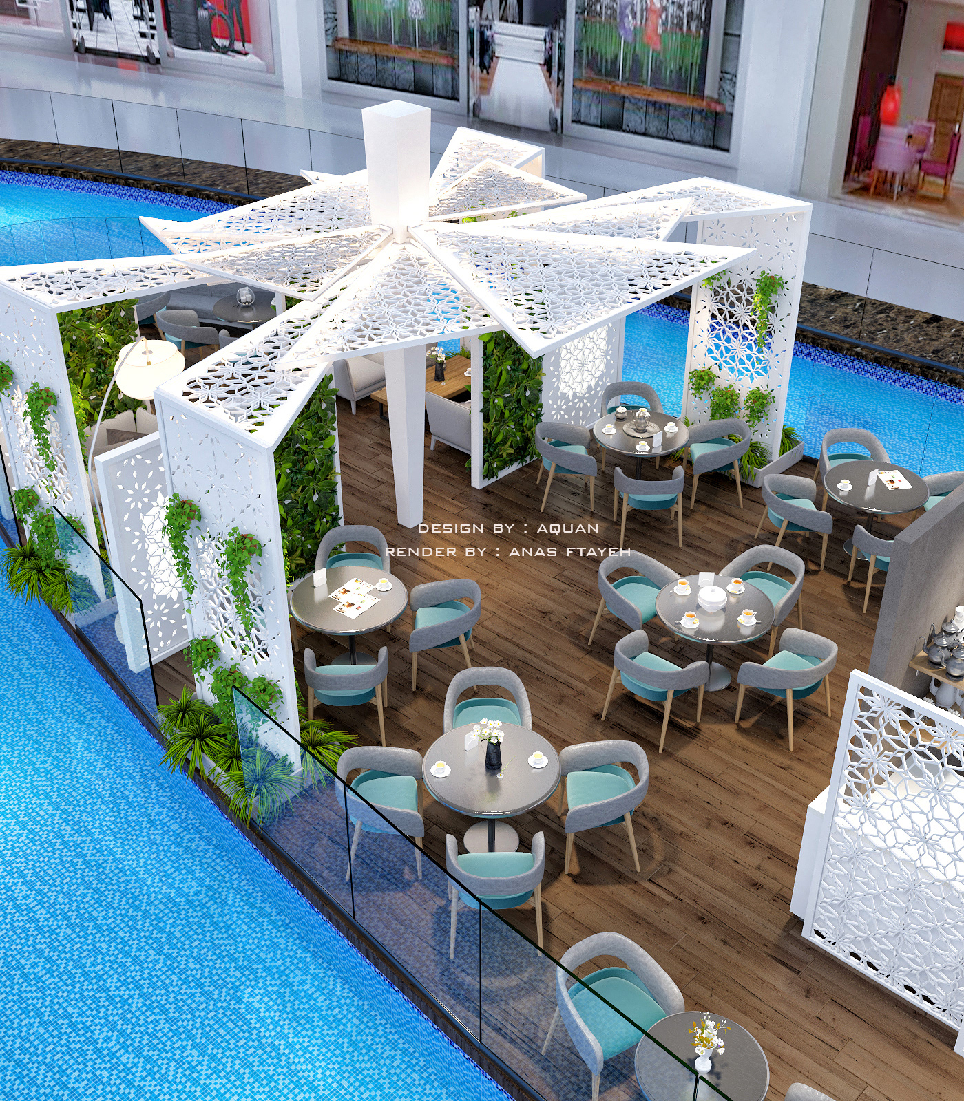 3ds max architecture cafe Coffee Design coffee shop interior design  Render restaurant visualization vray