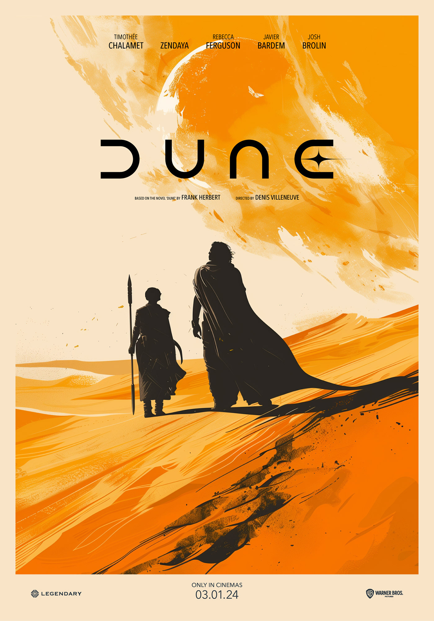 dune frank herbert arrakis sandworm science fiction midjourney artificial intelligence ai movie poster Digital Art 