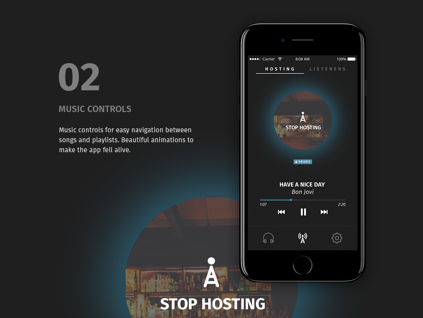 mobile UI ux UI/UX music app Interface screens ios android
