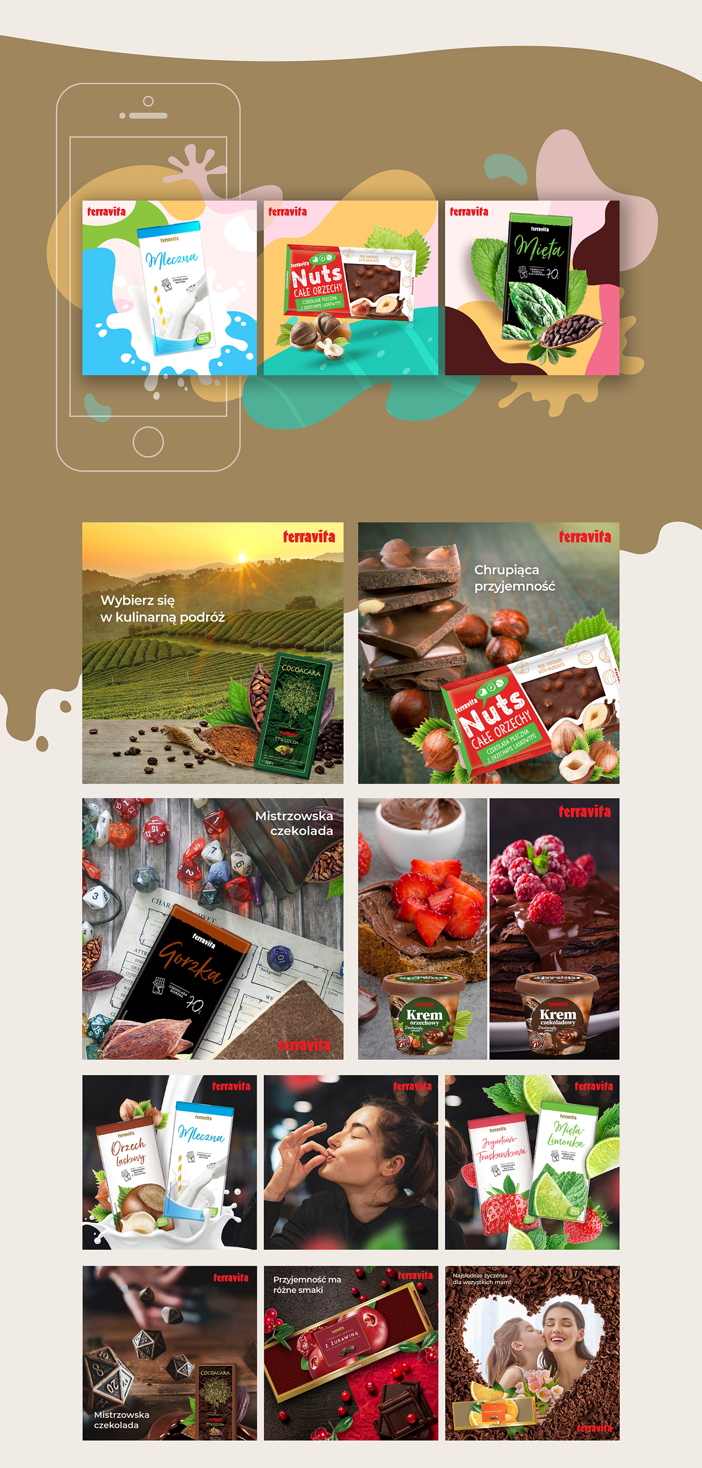 ads Advertising  banner chocolate facebook Food  post posts social media terravita